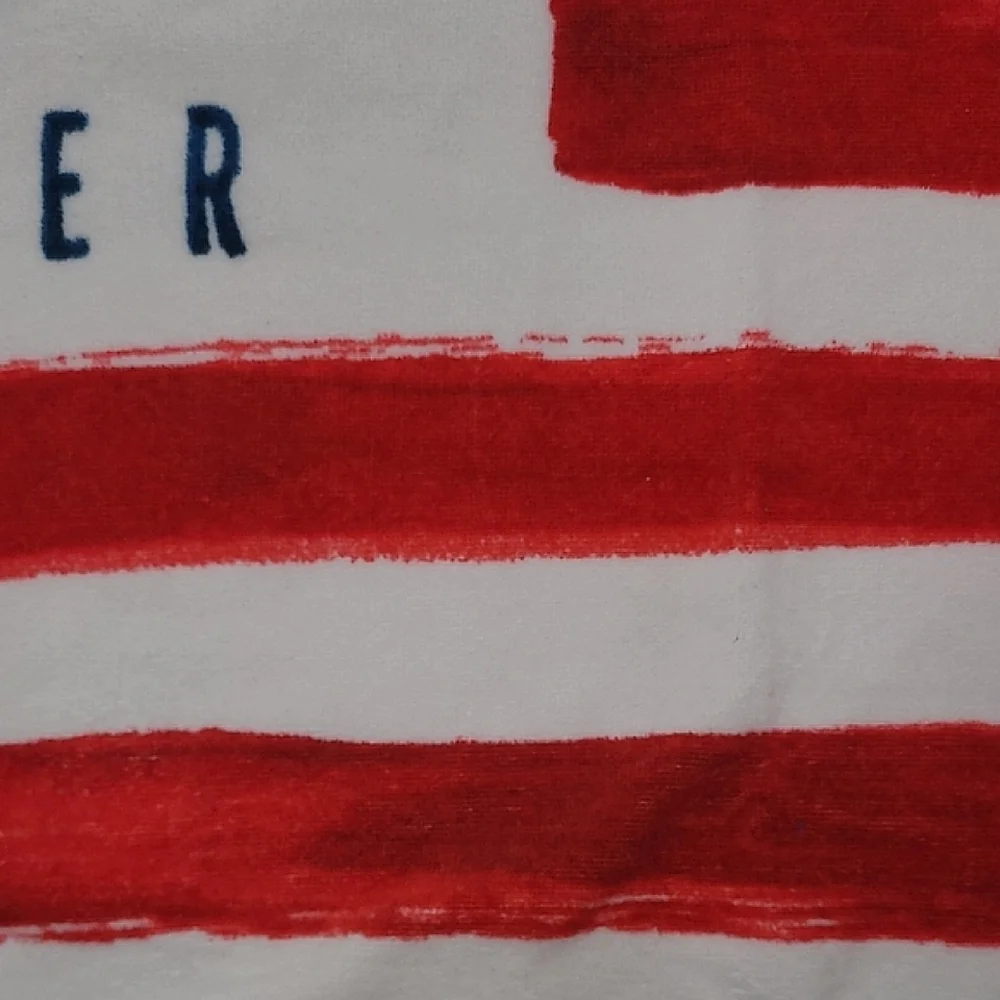 Hollister Graphic Brand Name Logo Swim Towel Striped Flag Beach Pool Blanket
